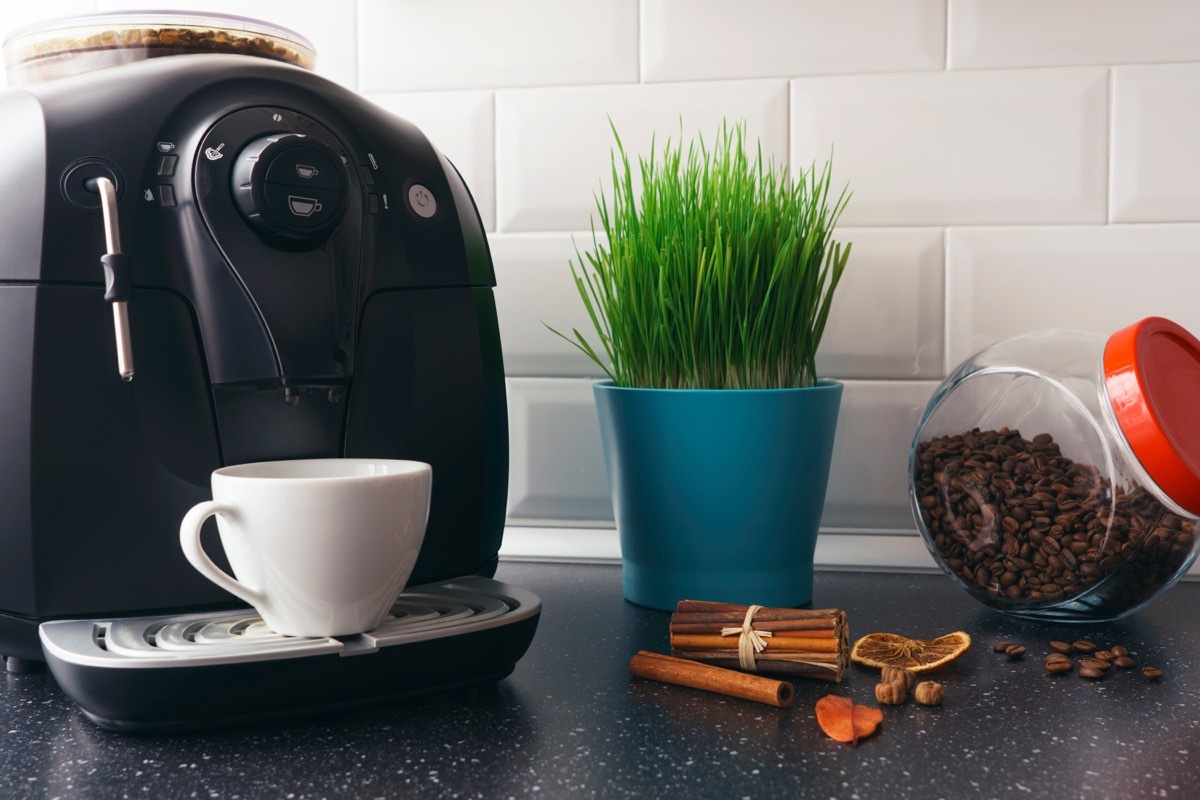 Coffee Machine on a Kitchen Counter Transform Small Kitchen