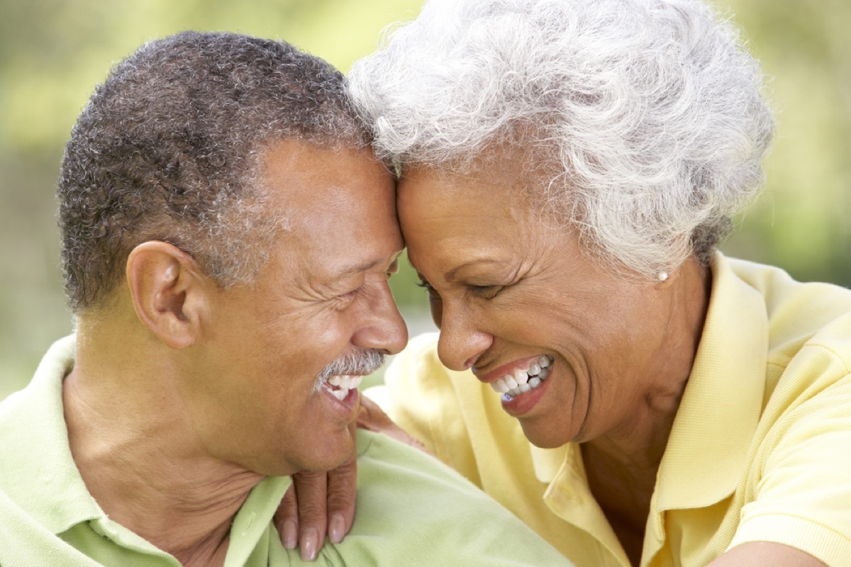 Senior couple laughing together