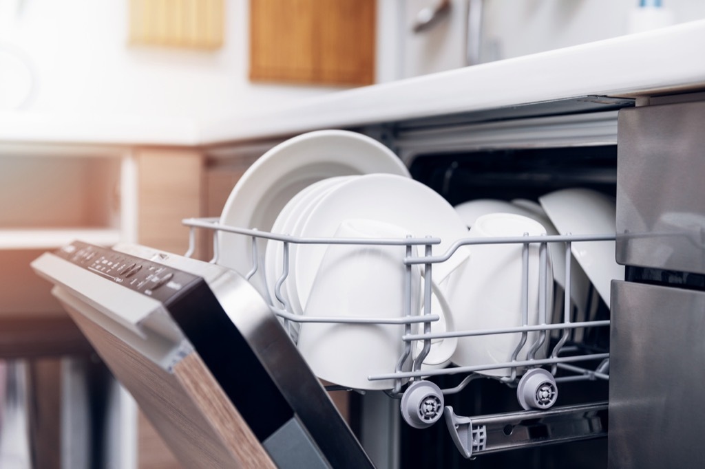 Dish washer with clean dishes