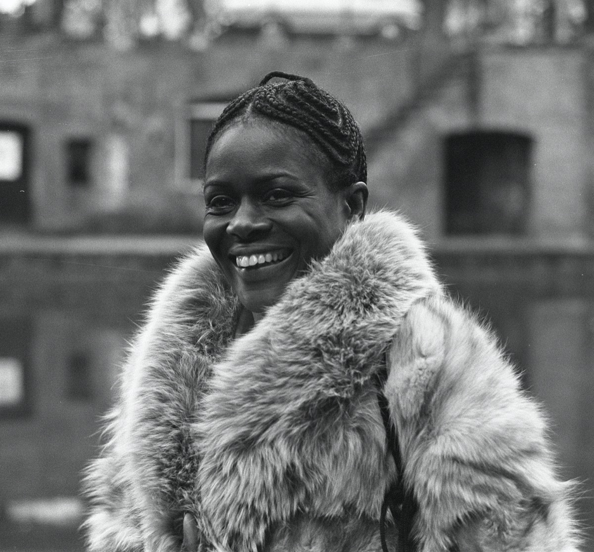 cicely tyson in fur coat and cornrows