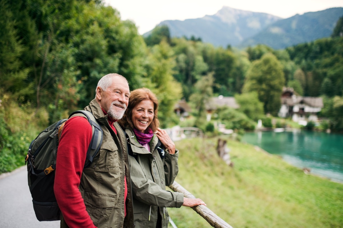 Older couple on a hike