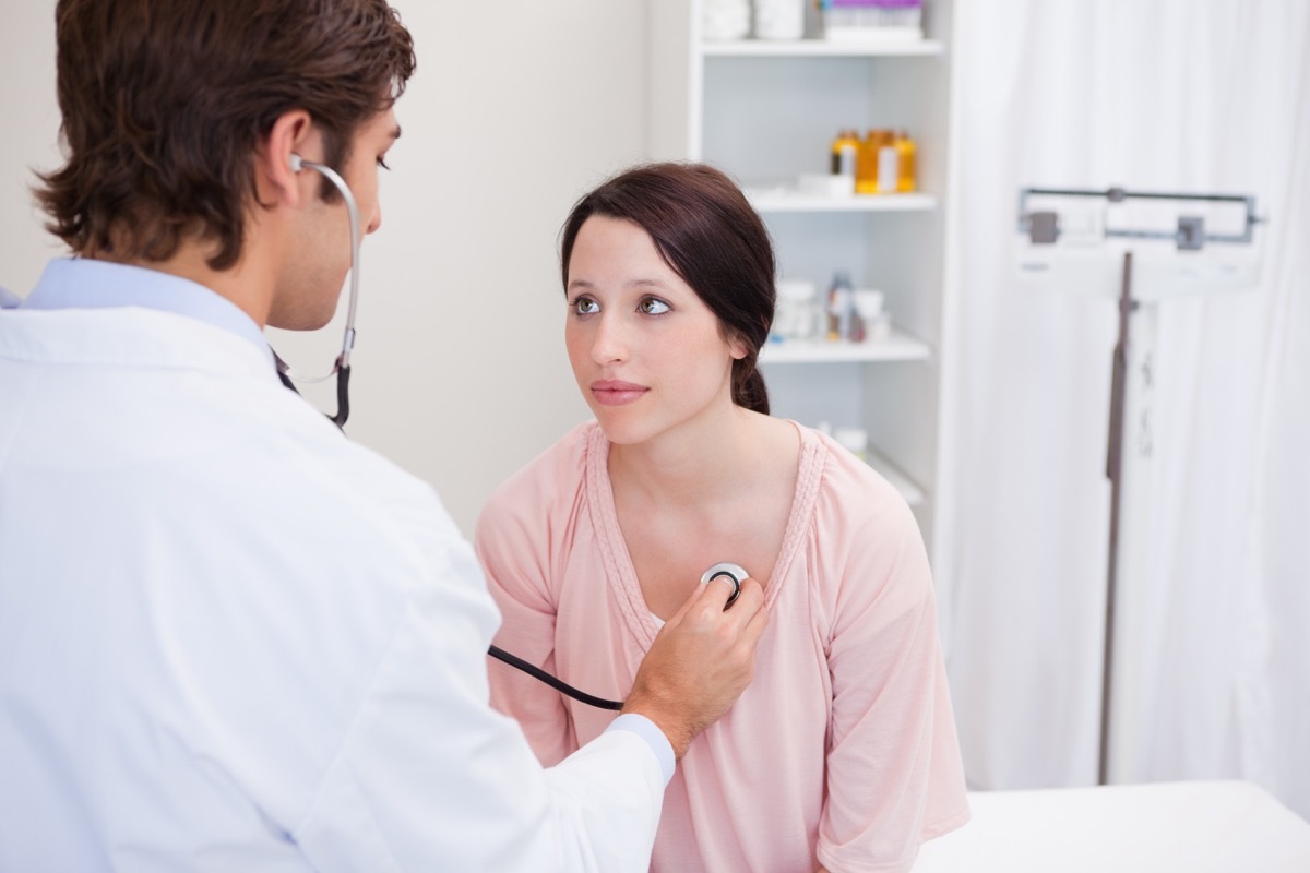 Woman at doctor's office