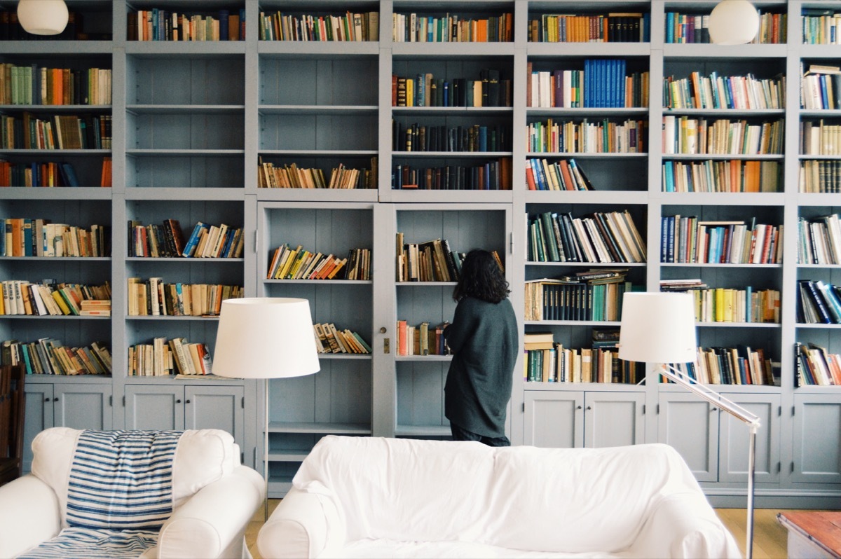 books on bookshelf