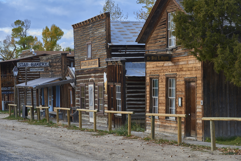 The main street of Nevada City, Montana ghost town