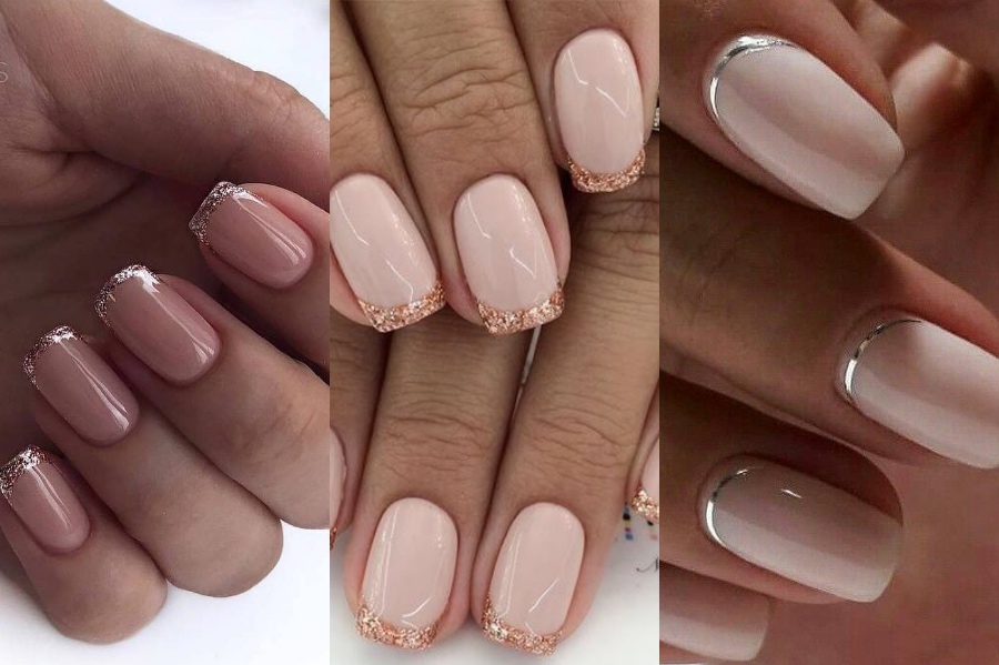 Sparkly and Glittery French Manicure | 8 Fresh French Manicure Design Ideas | Her Beauty