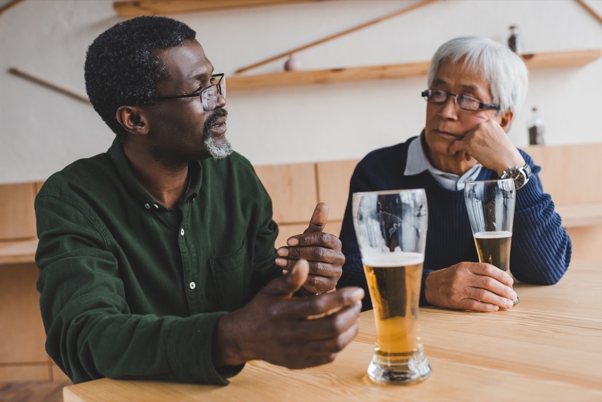 Men talking over beers