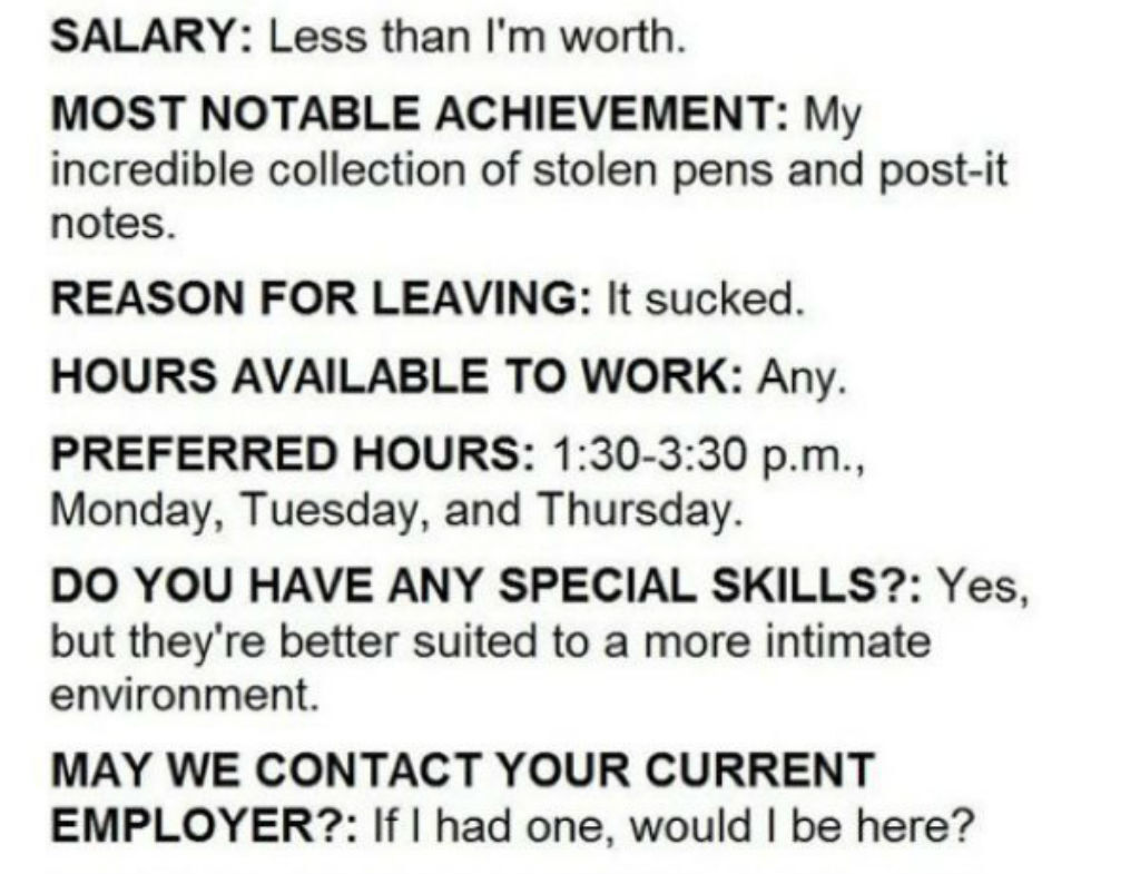 Bad job application