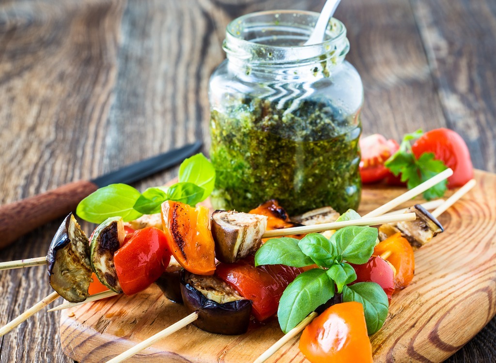 roasted grilled veggies pesto