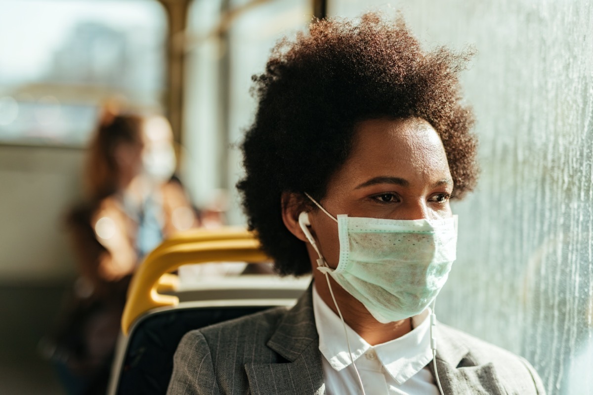 Woman wearing a mask