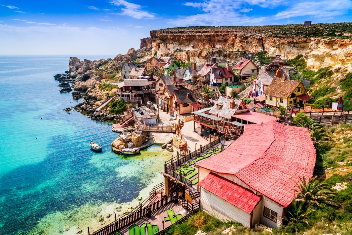 Malta, Il-Mellieha. View of the famous village Mellieha and bay on a sunny day - Image