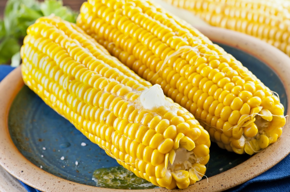 buttered corn on the cob