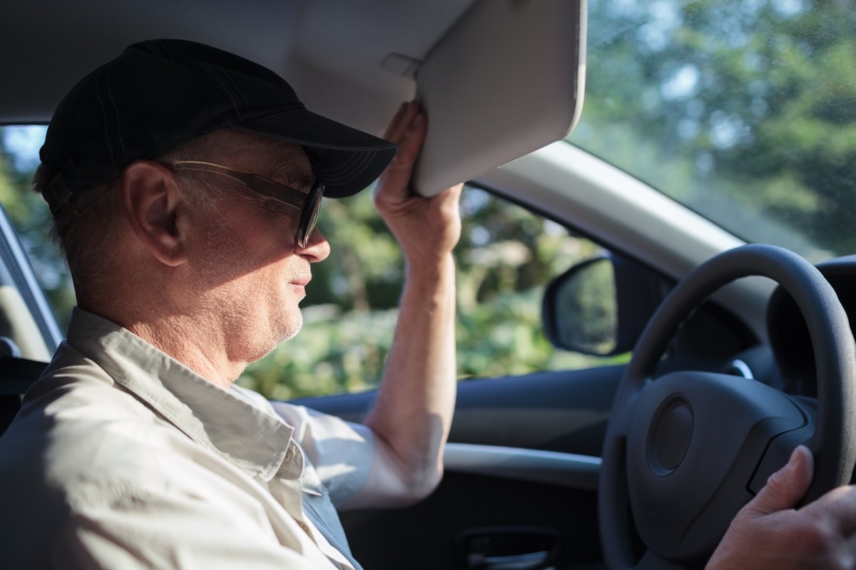 using sun visor driving