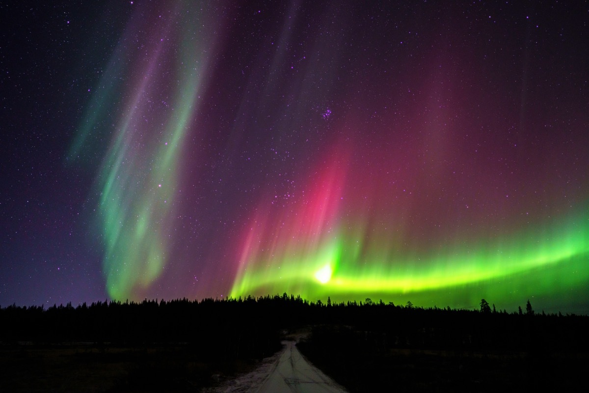 red and green northern lights