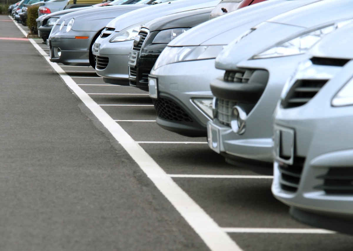 Parking at London airport on a busy day