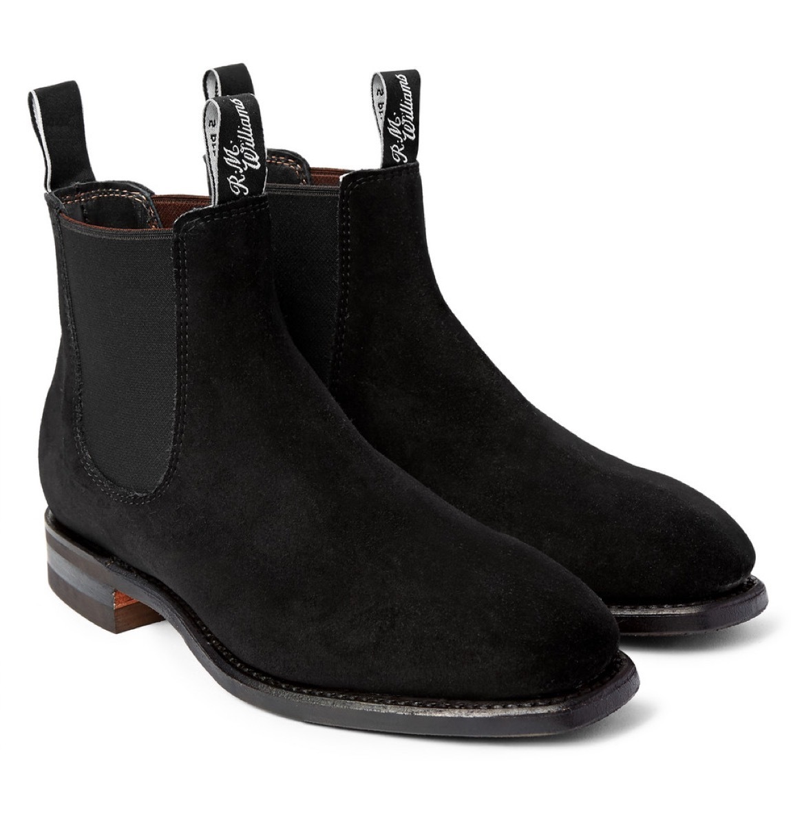 rm williams black suede chelsea boots