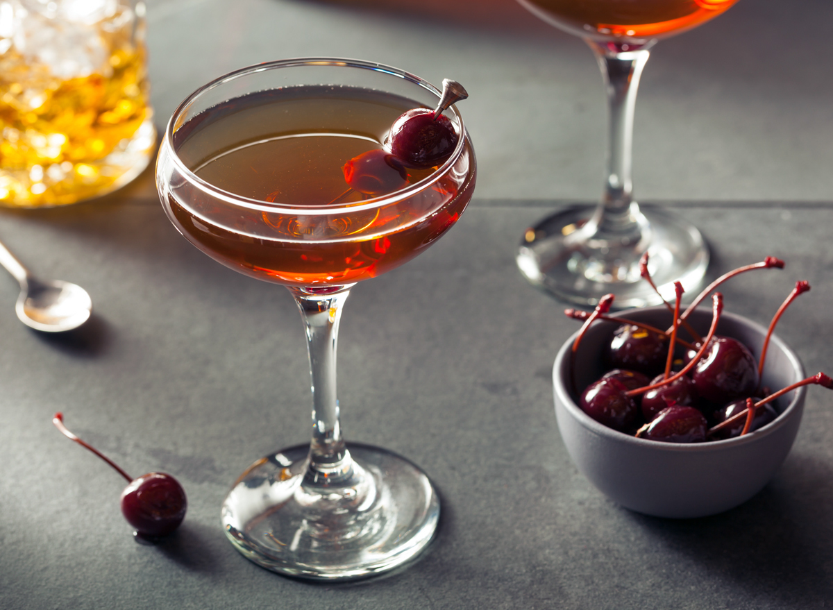 Manhattan whiskey cocktail