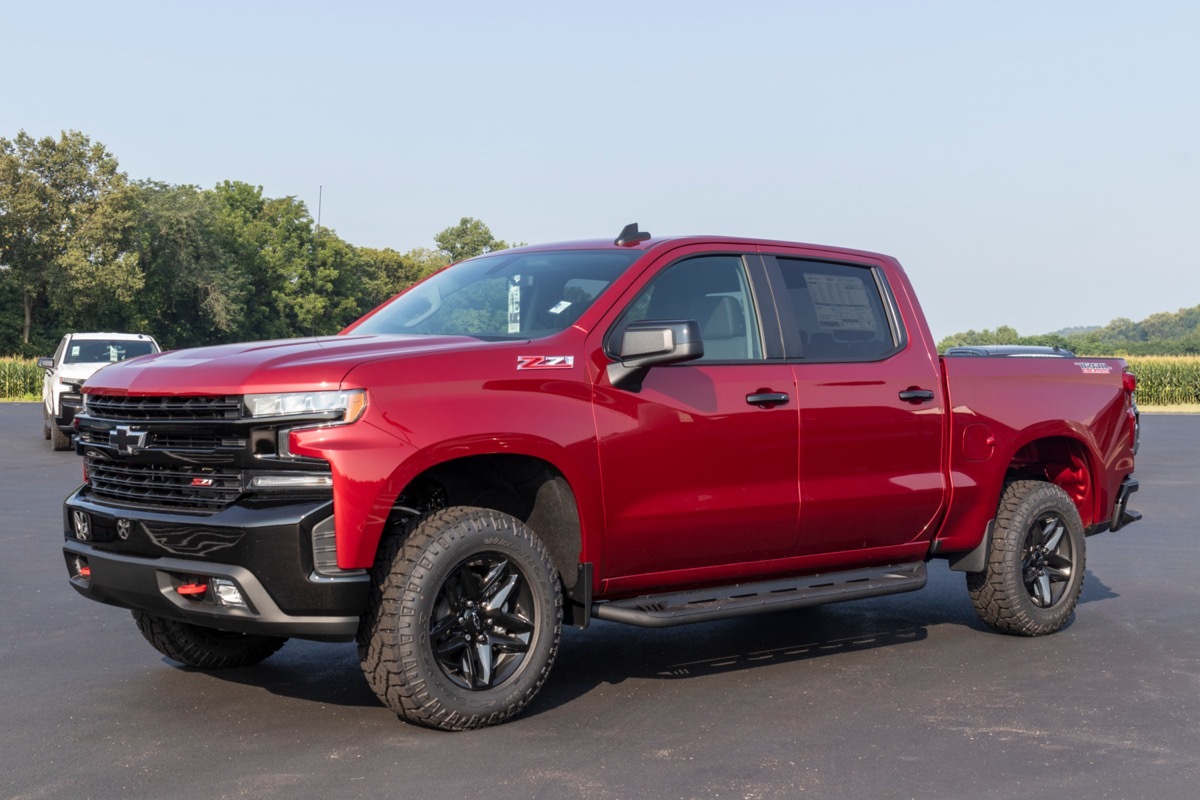 a red Chevrolet Silverado 1500