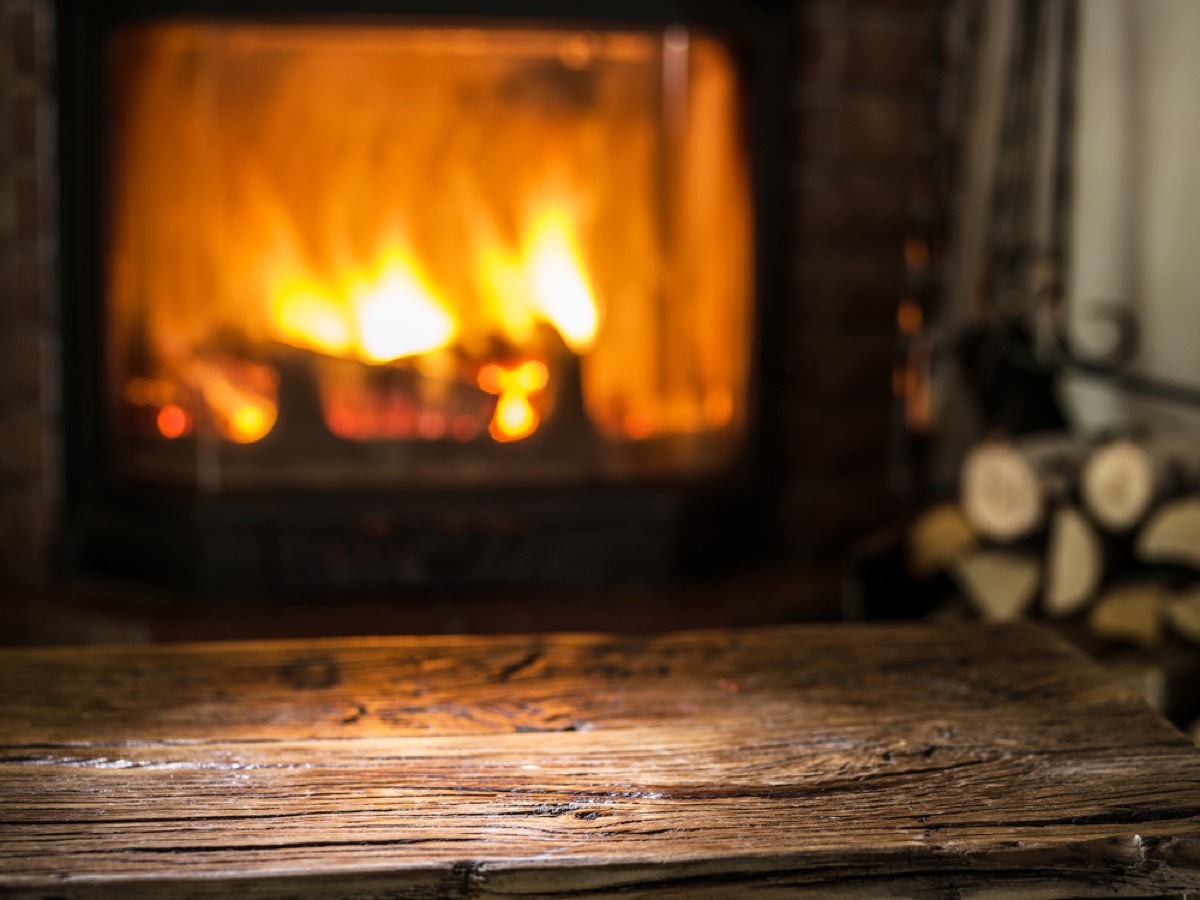 fireplace burning closeup