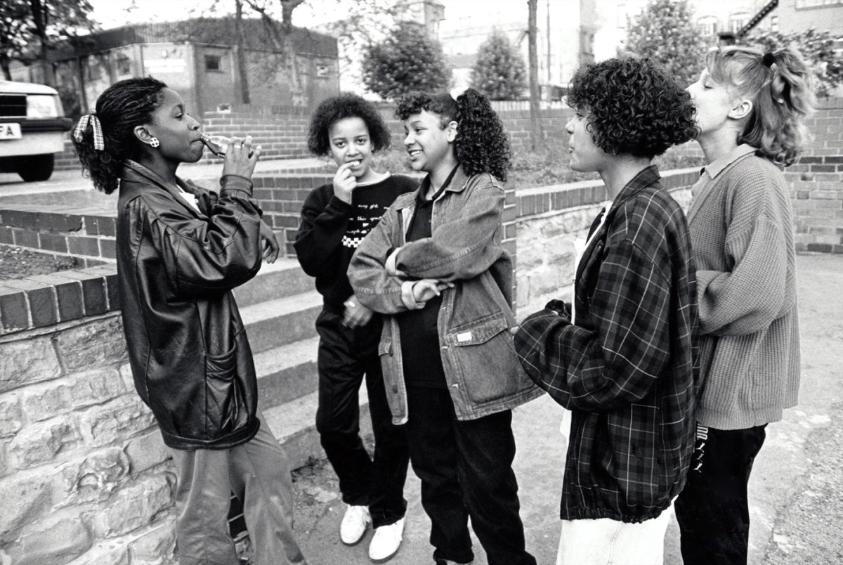 Group of teenage girls, UK 1989