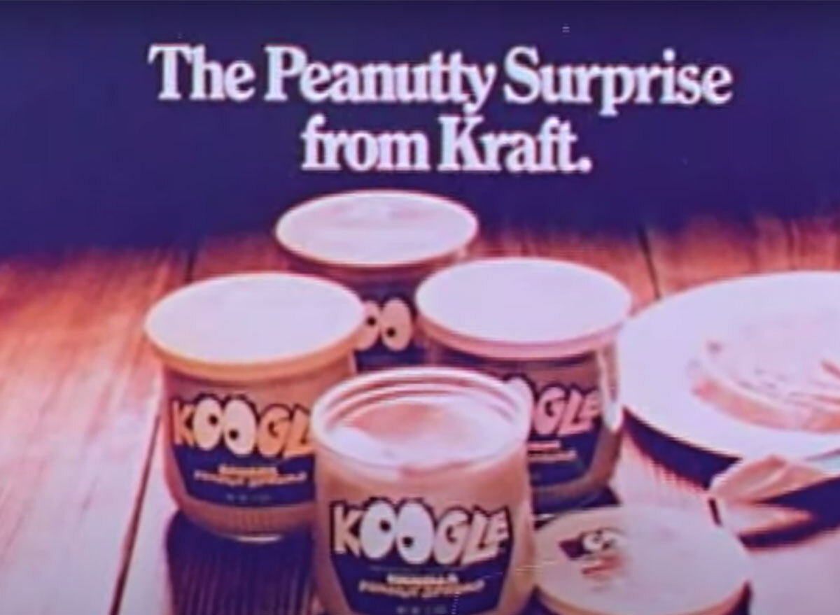 jars of koogle peanut spread from commercial 1970s