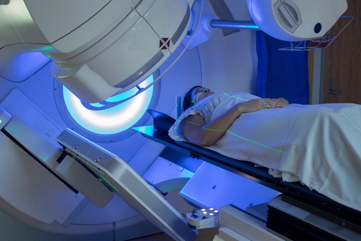 Woman Receiving Radiation Therapy Treatments for Breast Cancer