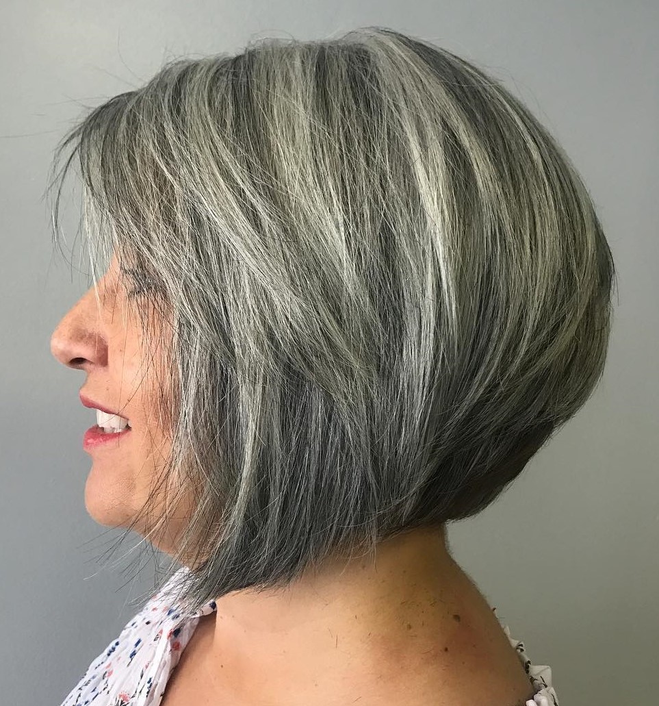 Rounded bob/lob with stacked nape | Short Hairstyles For Women Over 50 | Her Beauty