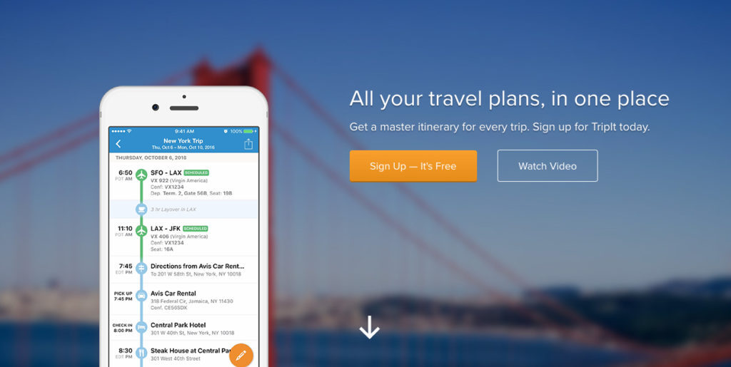 TripIt Apps organizer apps