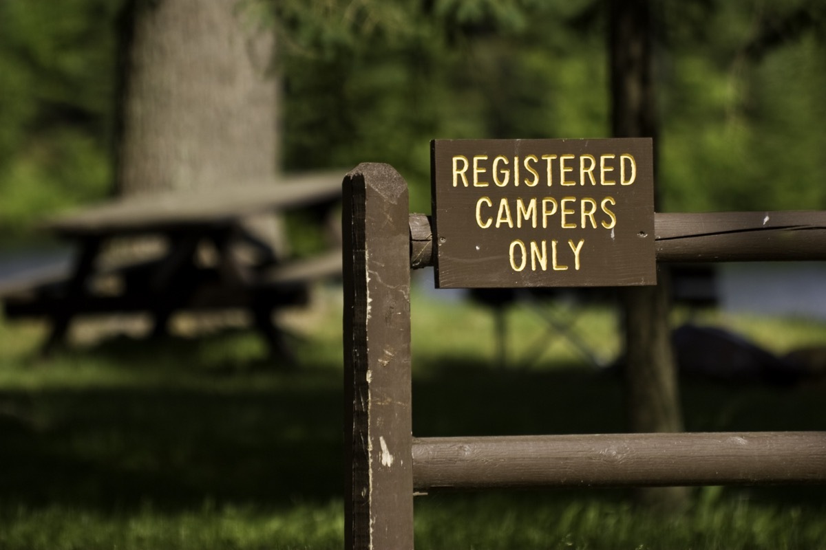 Campground sign