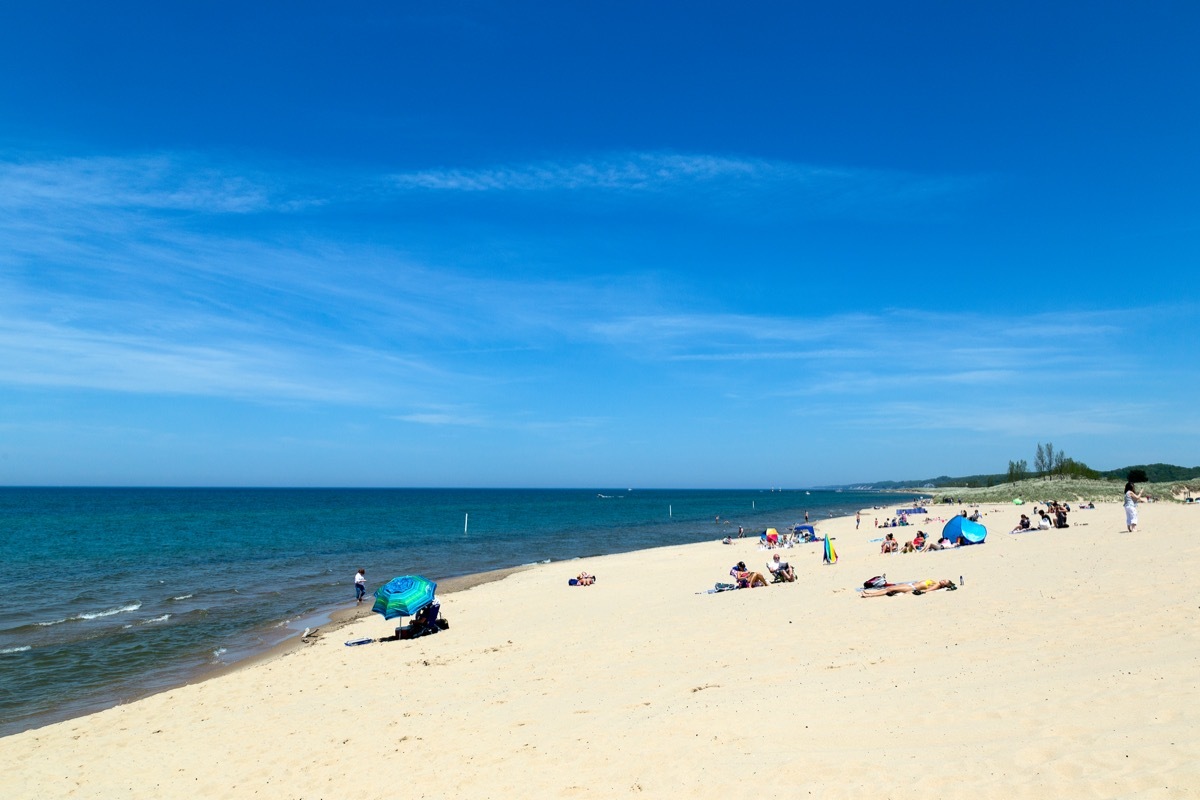 the beach in saugatuck michigan