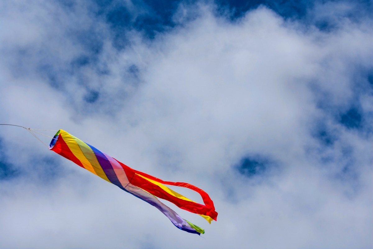 Wind direction indicator shows which direction the wind is blowing. 