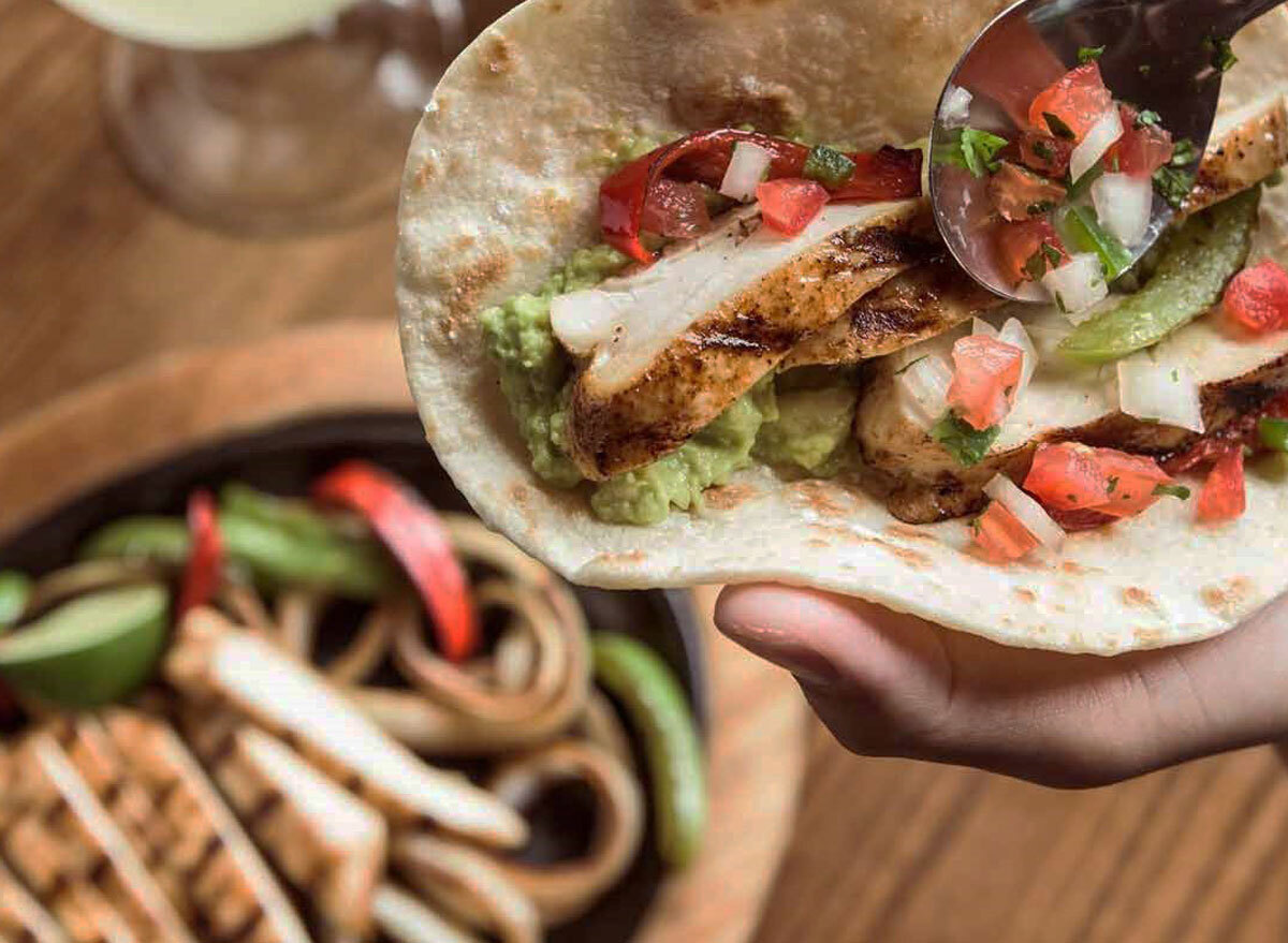 Healthiest restaurant dish On the border border smart chicken fajitas