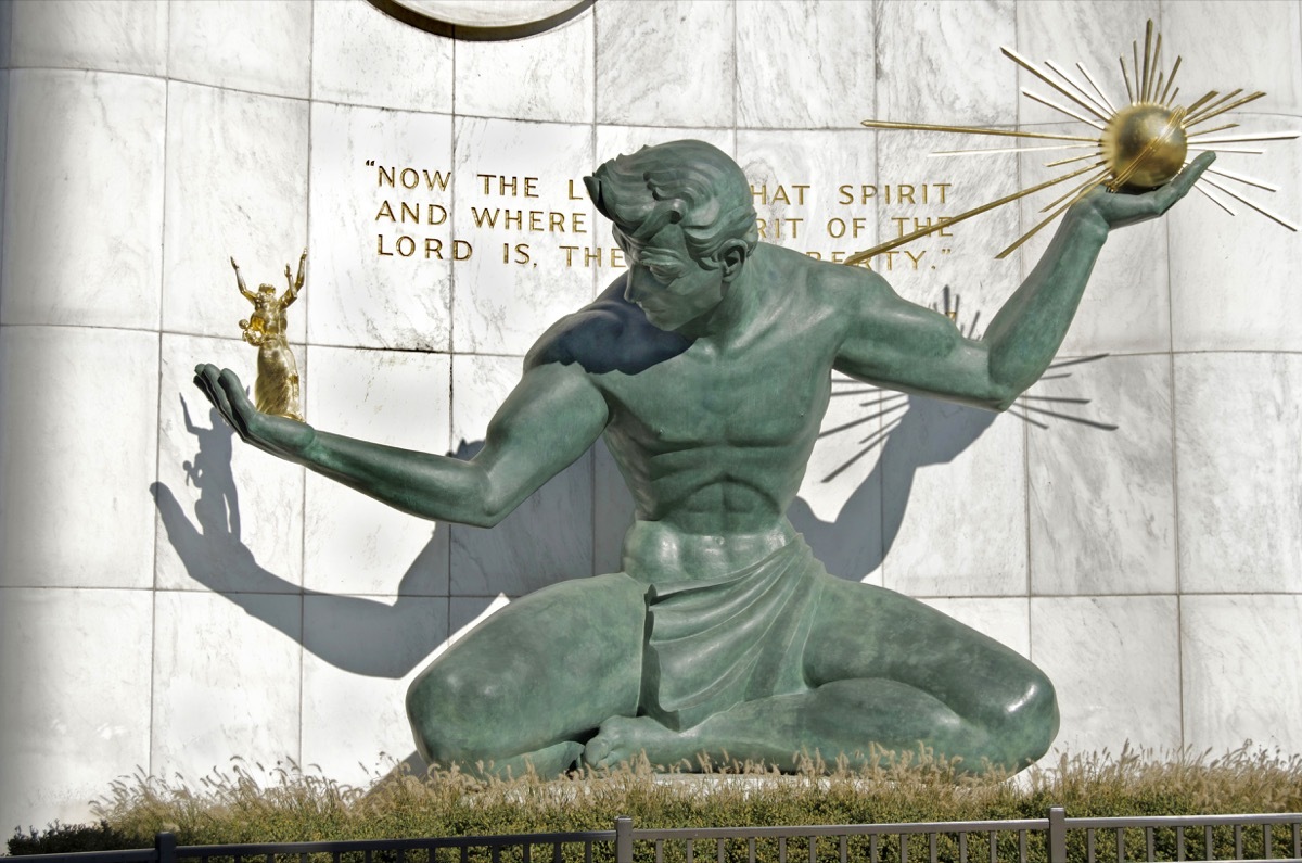 spirit of detroit statue in michigan famous state statues