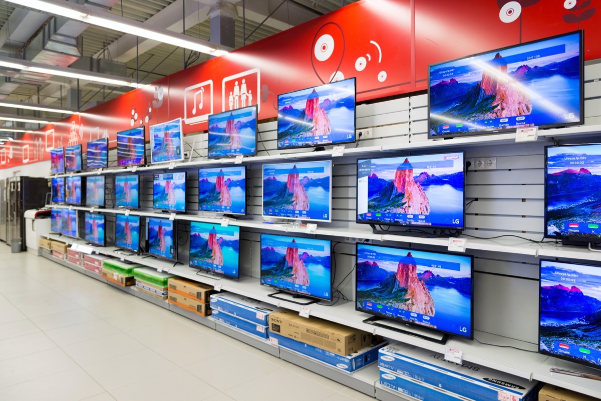 tvs on store shelf