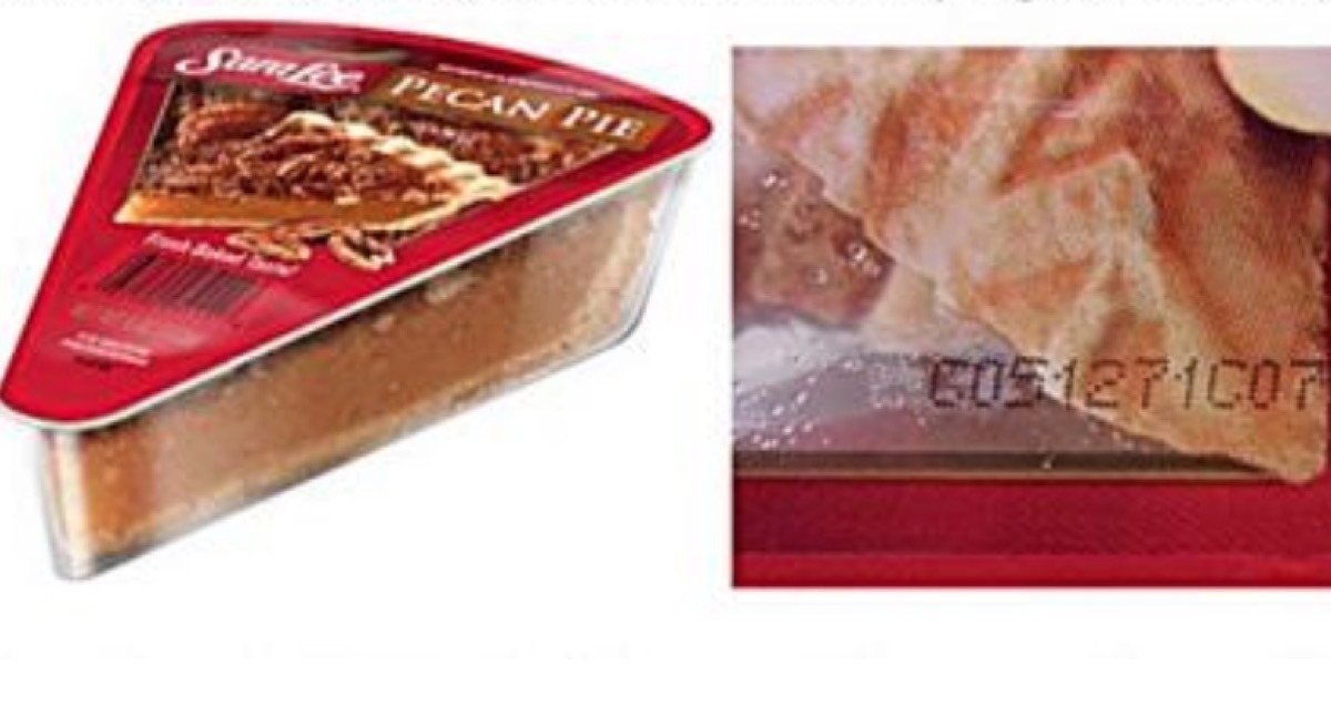 sara lee pecan pie recall, slice of pie