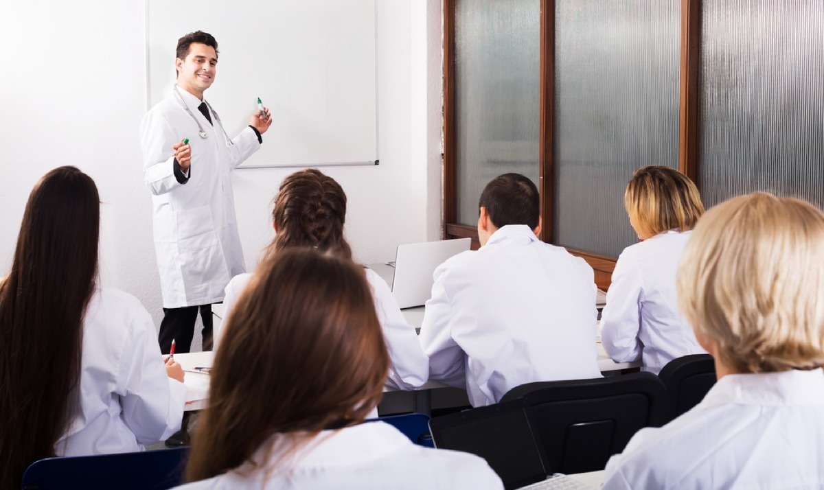 medical students in classroom with teacher, school nurse secrets