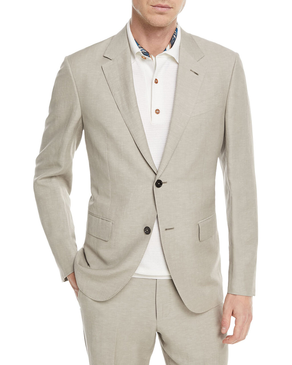 Ermenegildo Zegna Solid Summer Trofeo Wool and Linen Two-Piece Suit