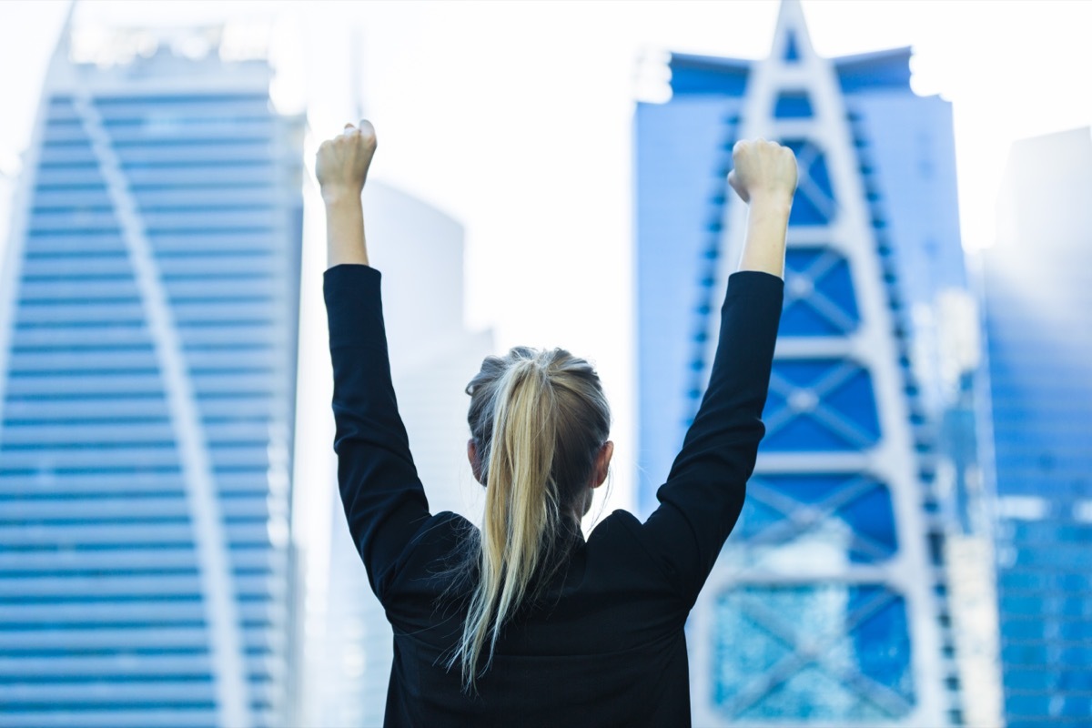 Young Woman Cheering