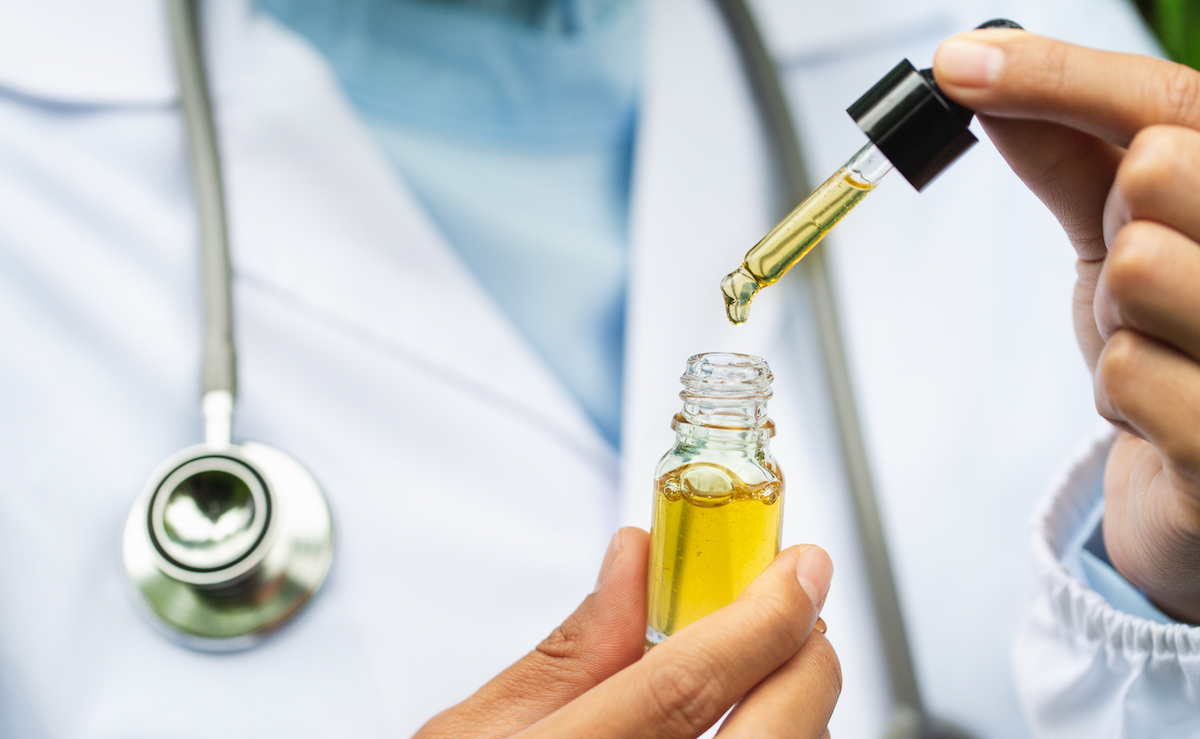 Doctor testing CBD oil