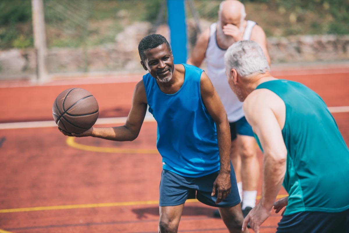 old men playing basketball, over 40 fitness