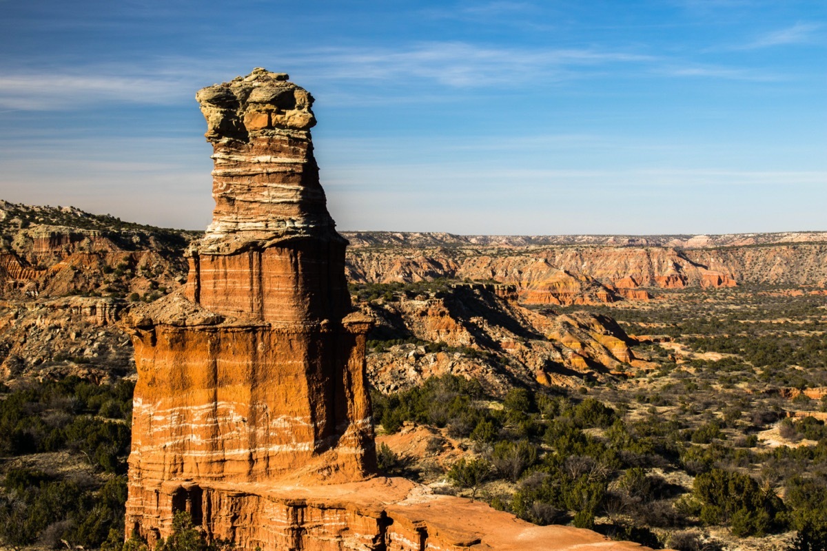 aerial photo of palo duro canyon state park in texas