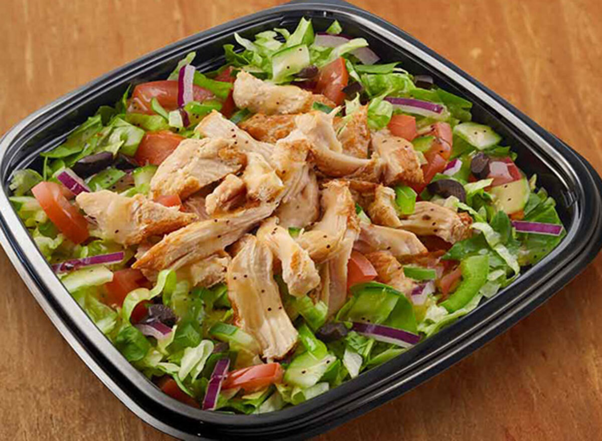 subway rotisserie chopped salad with subway vinaigrette