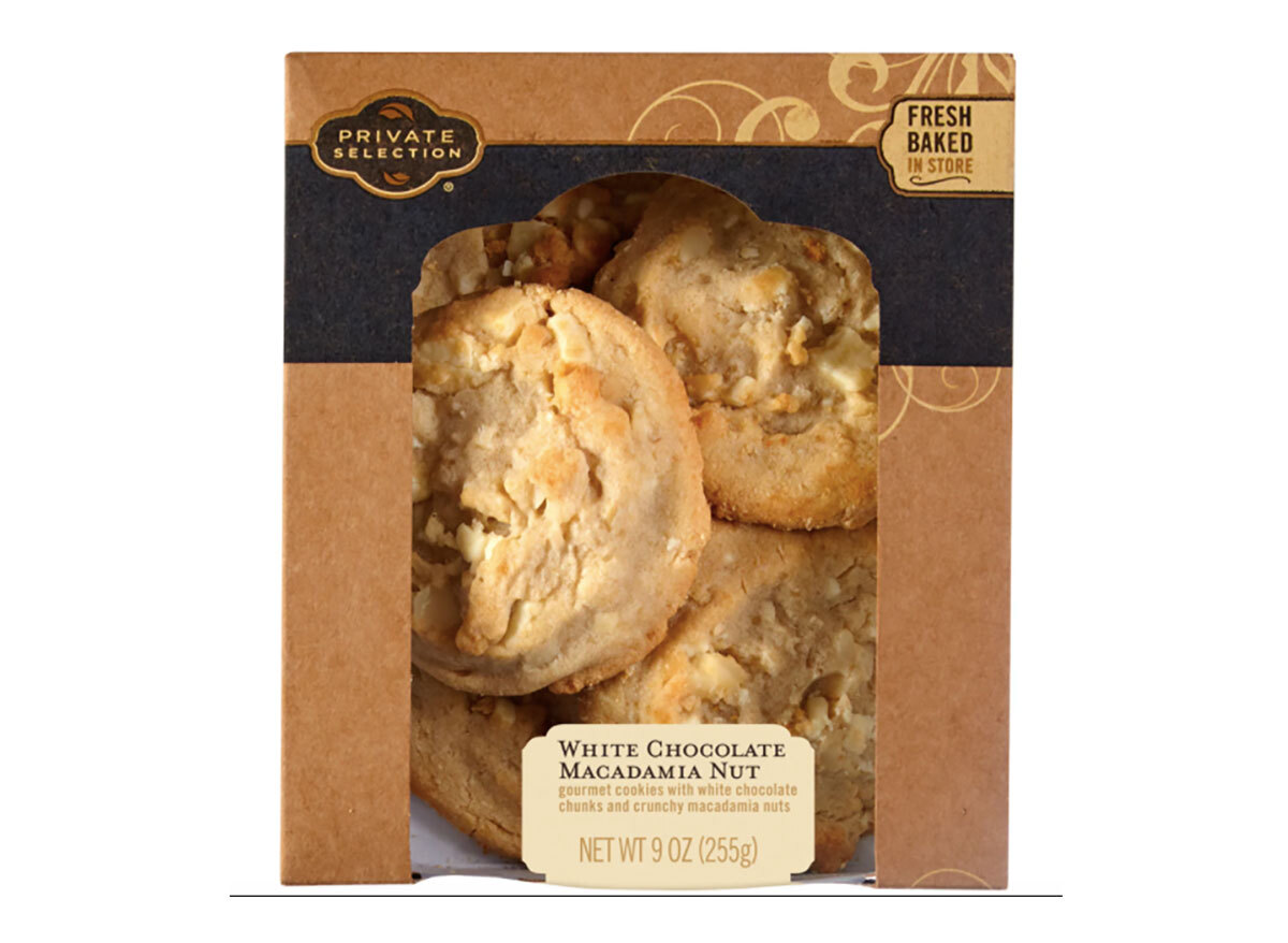 box of kroger white chocolate macadamia cookies