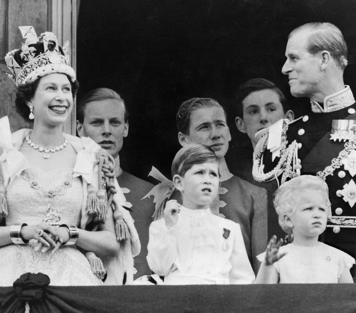 Royal Family on Balcony at Buckingham Palace, London, pictured after Coronation, 2nd June 1953