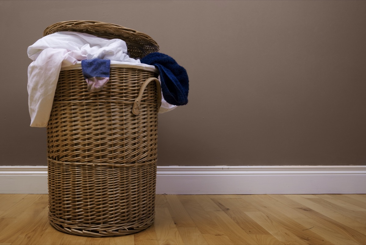 laundry basket with dark background