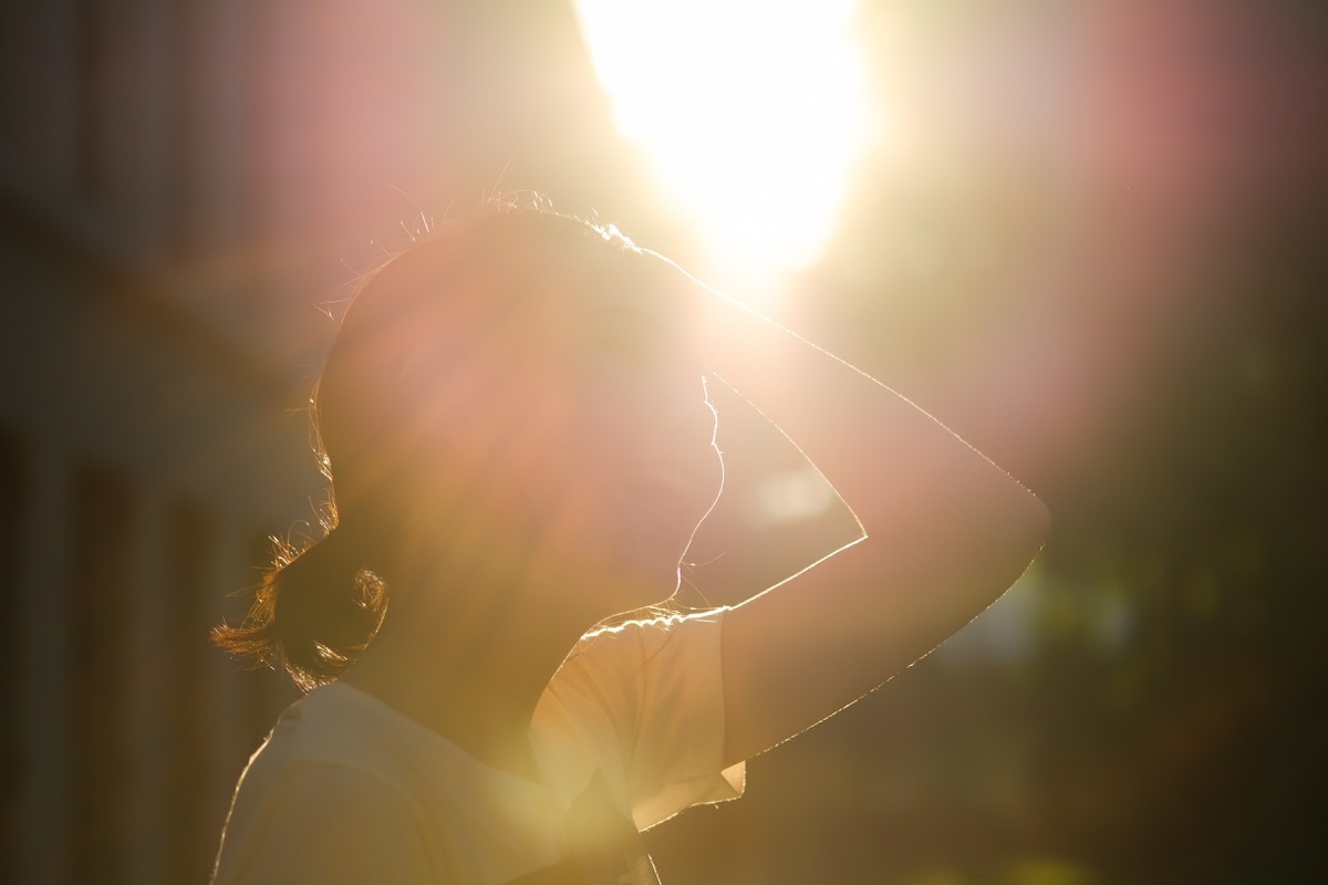 Woman in the hot sun