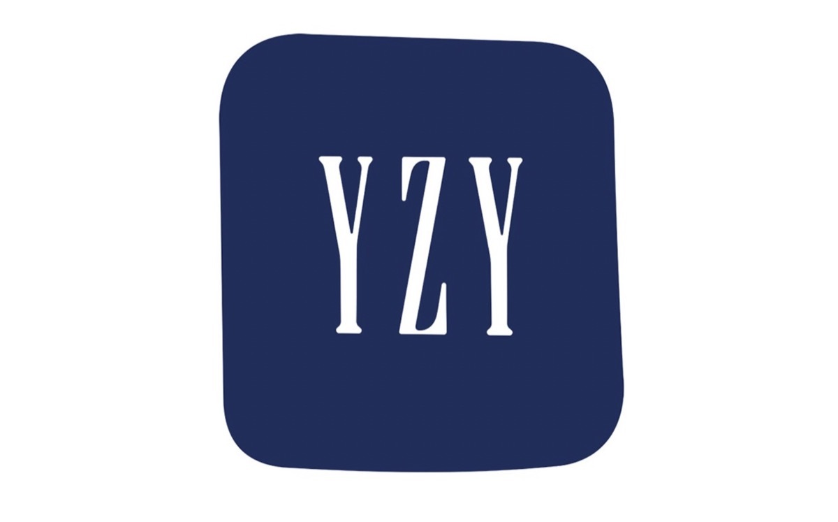 blue square with the letters YZY inside, mimicking the design of the GAP logo