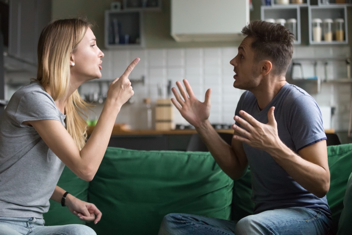 Couple arguing with one another