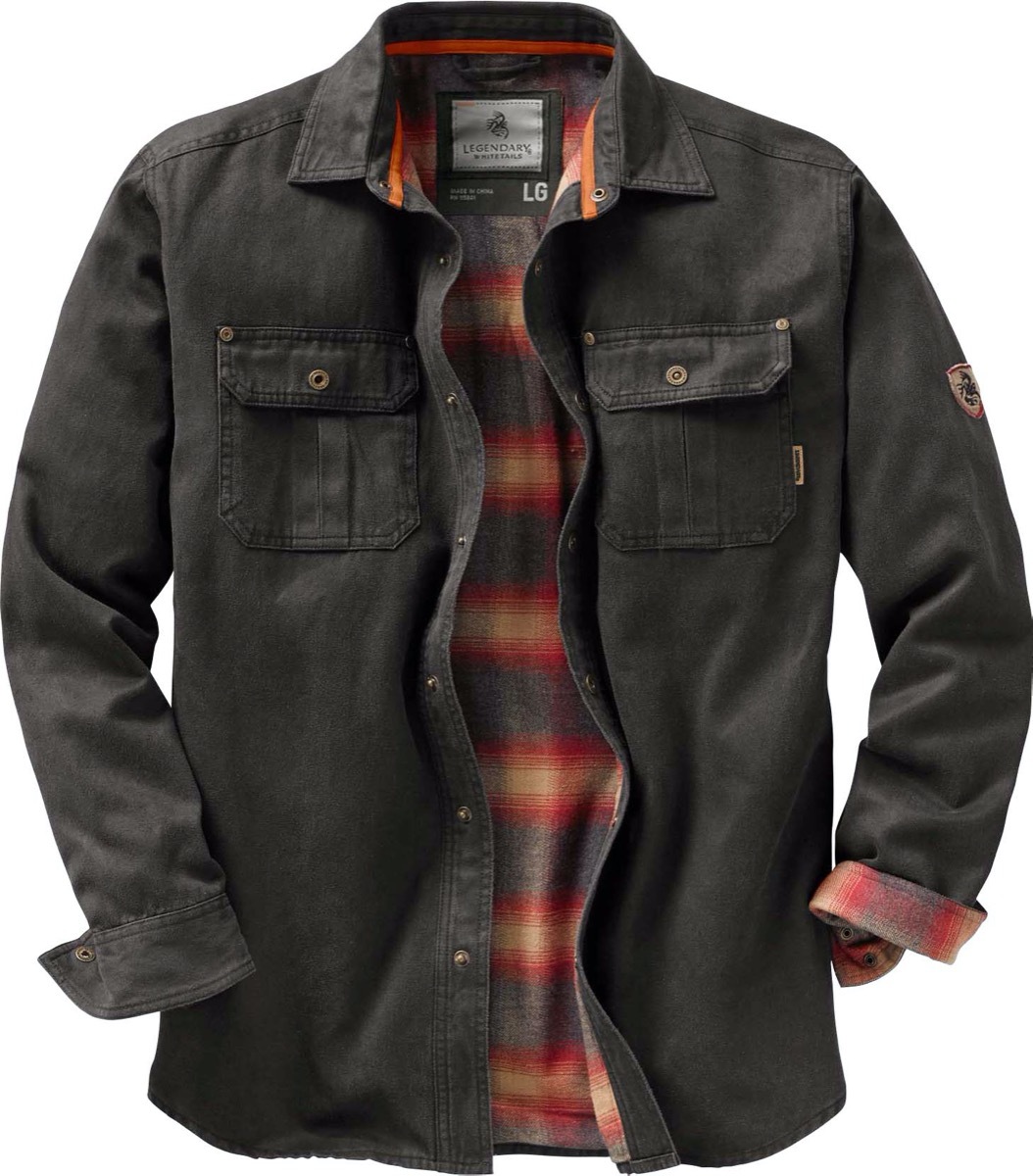 Flannel lined jacket shirt