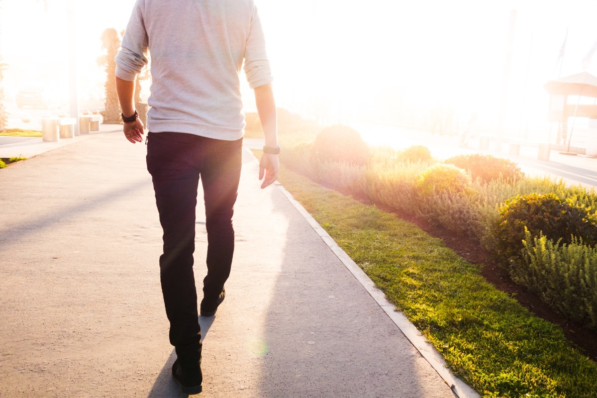 Man walking outside in fresh clean air