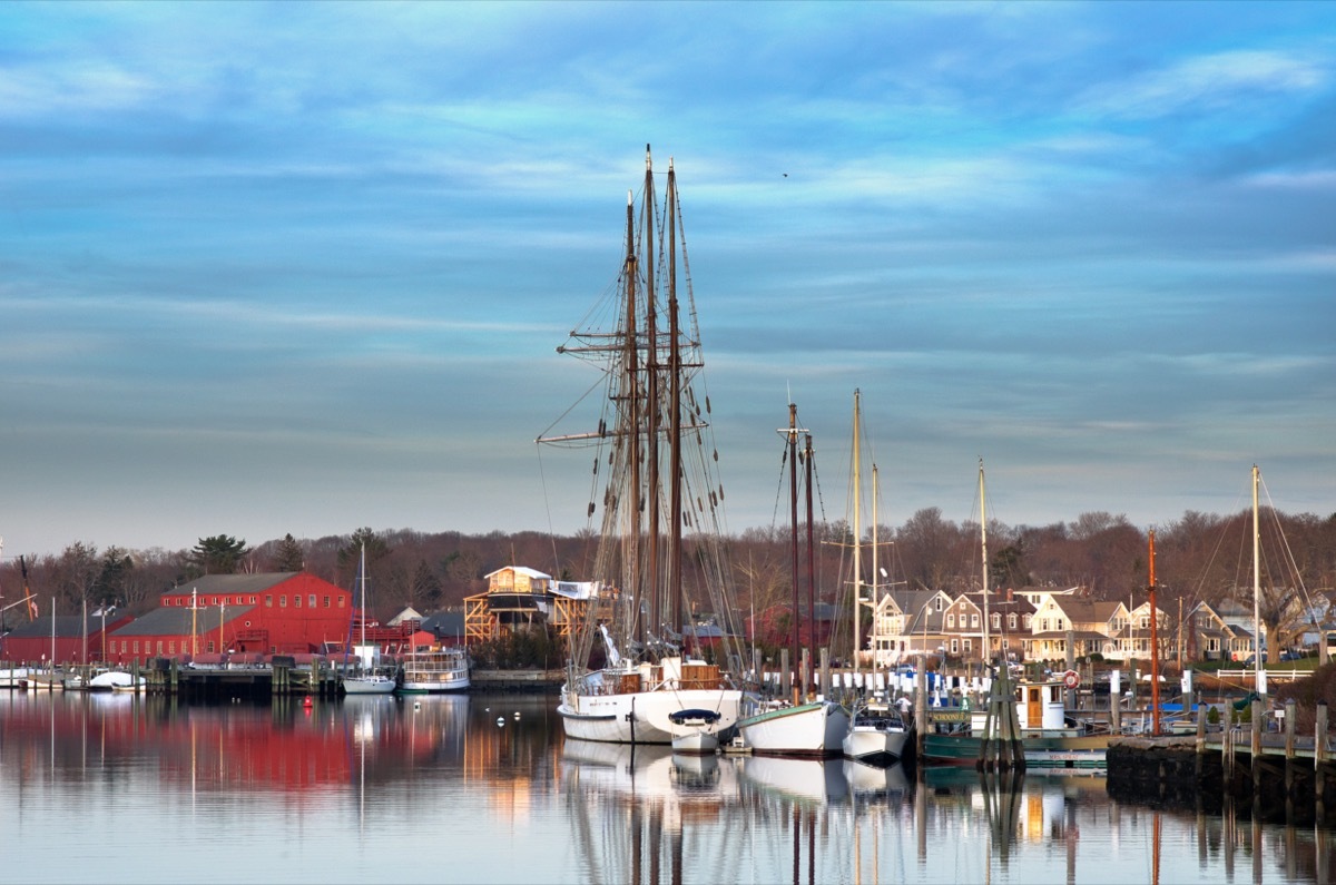 angled-view of mystic seaport in the afternoon